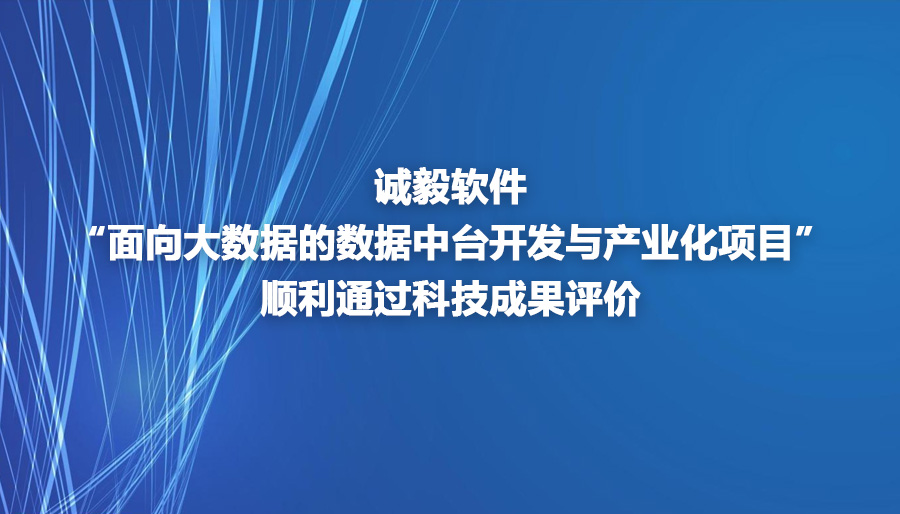 诚毅软件“面向大数据的数据中台开发与产业化项目”顺利通过科技成果评价